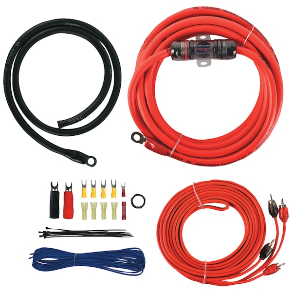 T>Spec v6 SERIES 4-Gauge Amp Installation Kit with RCA Cables V6-RAK4